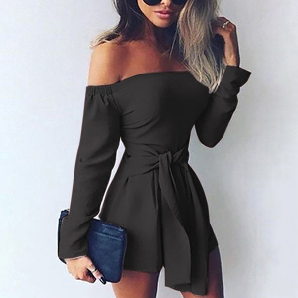 Womail bodysuit Women Summer Fashion Female Playsuit Off Shoulder Long Sleeve Overalls Shorts Rompers Jumpsuit fashion2019 M515