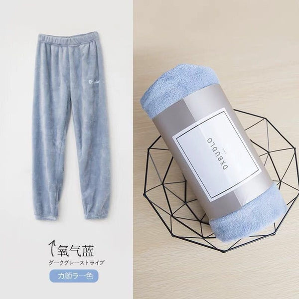 Winter Flannel Sleep Bottoms Long Pants Thick Warm Casual Home Wear Casual Pyjama Trousers Soft Loose Trouser Sleepwear