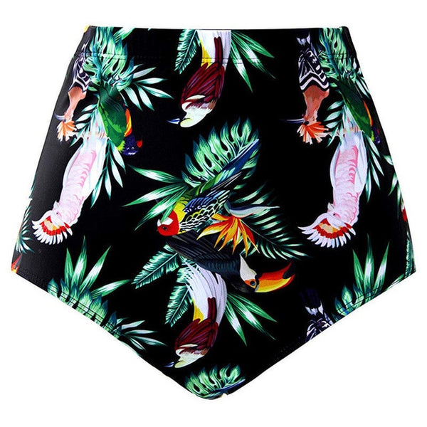 New Summer Women High Waisted Bikini Swim Shorts Bottom Fashion Floral Printed Female Swimsuit Swimwear Bathing Panty Briefs