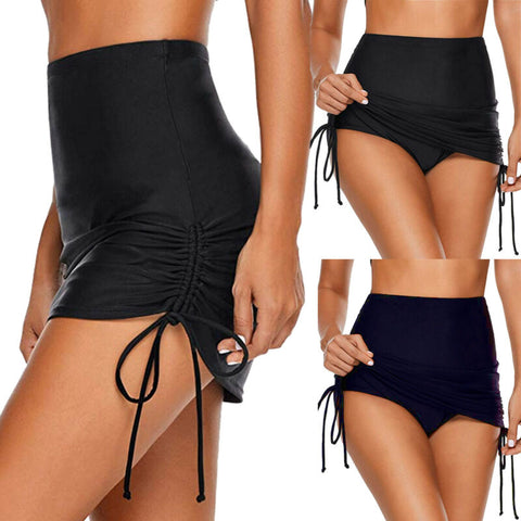 2019 Solid New Swimming trunks Women ladies Sexy Fancy summer High waist bandage Stretch Bikini bottoms Skirts Bathing swimwear