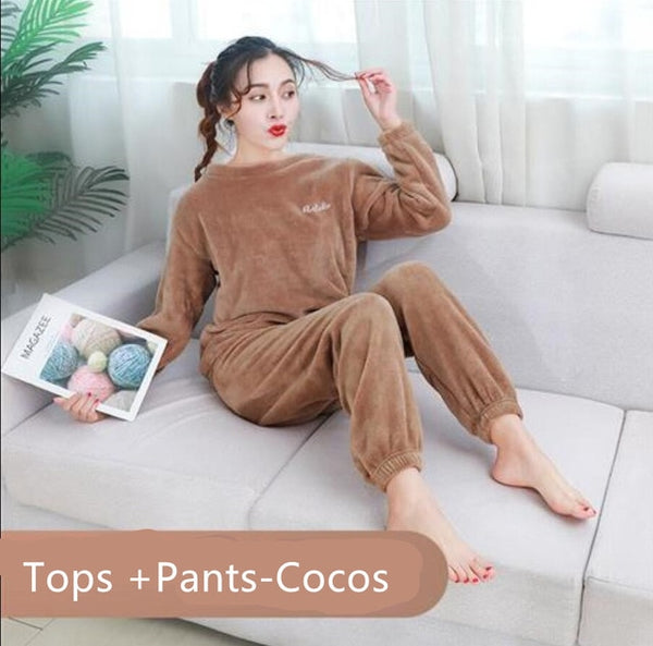 Winter Flannel Sleep Bottoms Long Pants Thick Warm Casual Home Wear Casual Pyjama Trousers Soft Loose Trouser Sleepwear