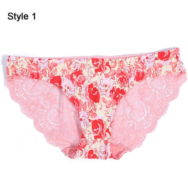 New Women Bikini Panties Low Waist Swimwear Bottom Floral Print Leopard Lace Female Swimsuit Seamless Briefs Beachwear Bathing