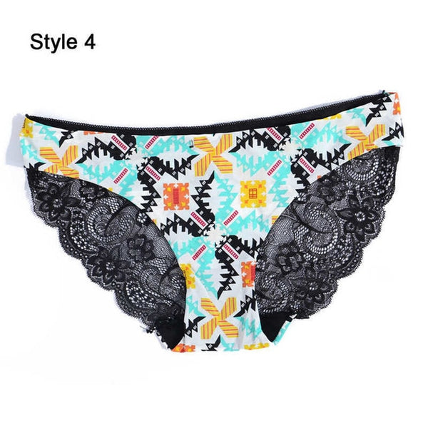 New Women Bikini Panties Low Waist Swimwear Bottom Floral Print Leopard Lace Female Swimsuit Seamless Briefs Beachwear Bathing