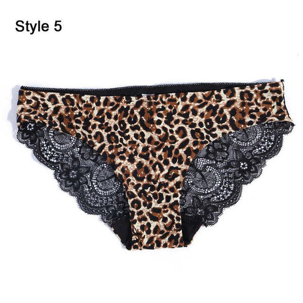 New Women Bikini Panties Low Waist Swimwear Bottom Floral Print Leopard Lace Female Swimsuit Seamless Briefs Beachwear Bathing