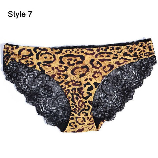 New Women Bikini Panties Low Waist Swimwear Bottom Floral Print Leopard Lace Female Swimsuit Seamless Briefs Beachwear Bathing