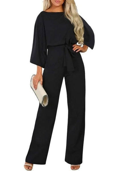 2019 Female Fashion Jumpsuits Women Autumn Cotton  Long Sleeve Bow Belt Casual Loose Romper Trousers Ladies Pants New