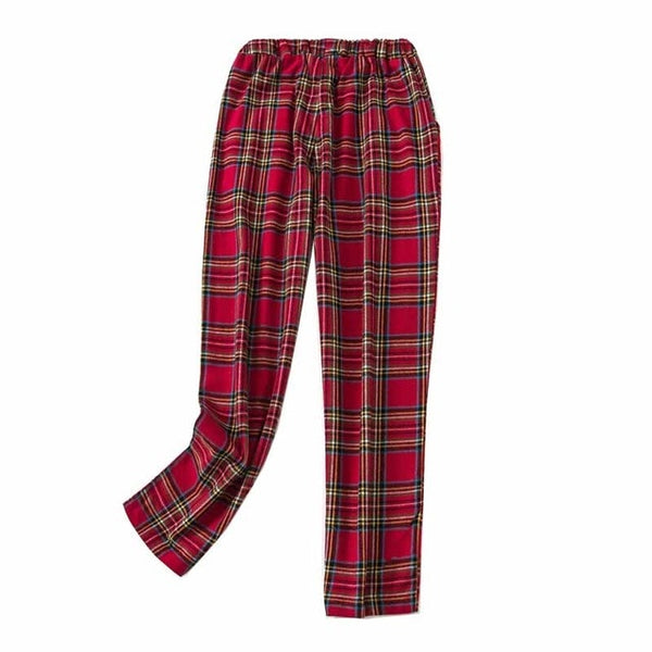2019 Autumn And Winter New Sleep Bottom Men And Women Sleep Pants Red Plaid Comfort Cotton Soft Loose Homewear Pants