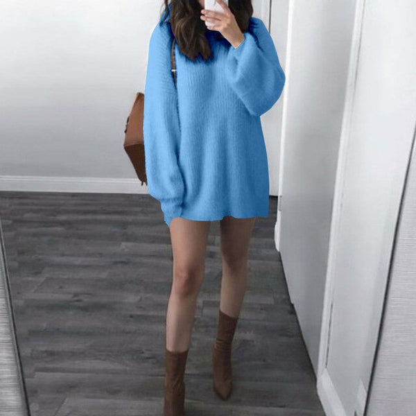 Women Casual Sweater Dresss Loose Long Pullovers Tops Celmia 2019 Autumn Long Sleeve Knitted Sweater Pull Femme Solid Jumper 5XL