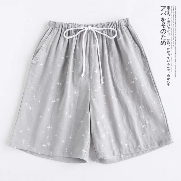 Lovers Sleep Bottom Gauze Cotton Couple Sleep Shorts Starry Sky Japanese Style Men And Women Comfort Loose Homewear Casual Wear