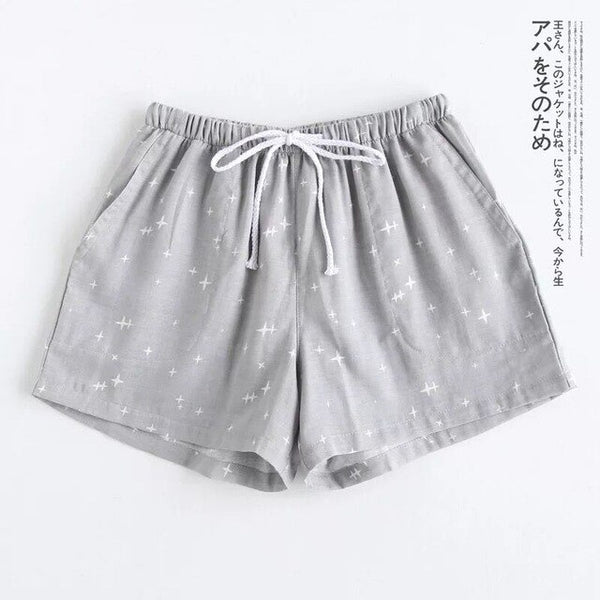 Lovers Sleep Bottom Gauze Cotton Couple Sleep Shorts Starry Sky Japanese Style Men And Women Comfort Loose Homewear Casual Wear