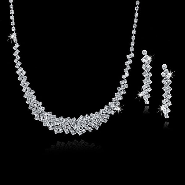 TOUCHEART Wedding Jewellery Set Crystal Bridal Jewelry Sets For Women Long Tassel Statement Necklace/Earrings Set SET150011