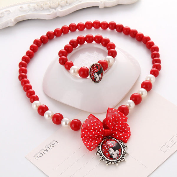 Latest Princess Beads Necklace Bracelet Jewelry Set Christmas Gift for Girls Baby Child Kids Jewelry Accessories Collier Choker