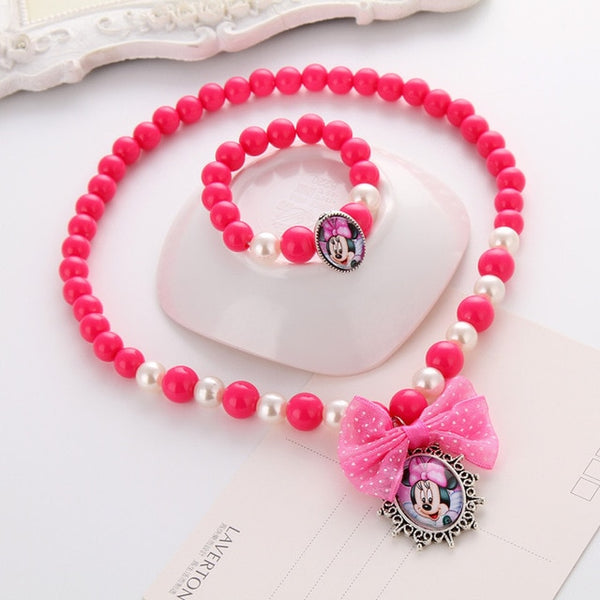 Latest Princess Beads Necklace Bracelet Jewelry Set Christmas Gift for Girls Baby Child Kids Jewelry Accessories Collier Choker