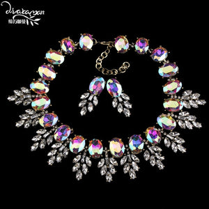 Dvacaman Brand 2016 Fashion Wedding Party Jewelry Sets Women Indian Bridal Statement Necklace&Earrings Accessory Love Gifts O40