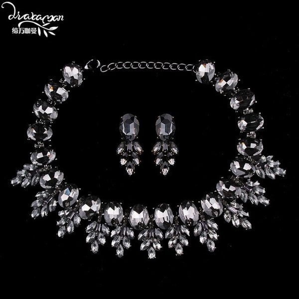 Dvacaman Brand 2016 Fashion Wedding Party Jewelry Sets Women Indian Bridal Statement Necklace&Earrings Accessory Love Gifts O40