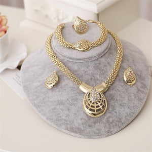 MINHIN Wholesale Summer Charming Jewelry Set For Women Golden Plated Alloy Classic Party Jewelry Graceful Bridal Jewelry Set