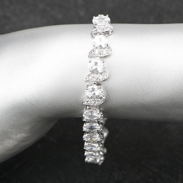 Women Costume Freshwater Natural Pearl 925 Silver Jewelry Sets White Zircon Bracelets Pendant&Necklace Rings Earrings Gift Box