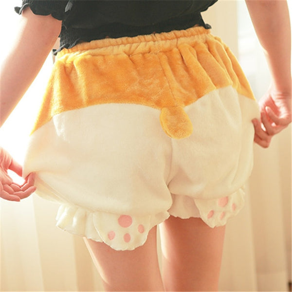 Restock Cute Sleep Bottoms Shorts Women Lolita Kawaii Corgi Butt Shorts Harajuku Pumpkin Bloomers Pajamas Elastic Waist B81801