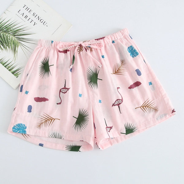 2019 hot sale Summer fresh shorts sleep women bottoms soft 100% gauze cotton women home pajamas pants women shorts pyjamas