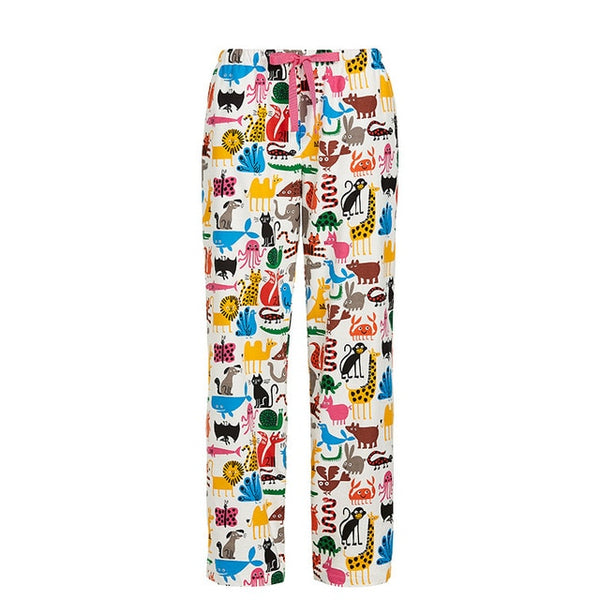 2019 Spring Cotton Flannel Pajama Pants Women Corgi Pug Printed Sleep Bottoms Lounge Wear Loose Home Pajama Pants For Women