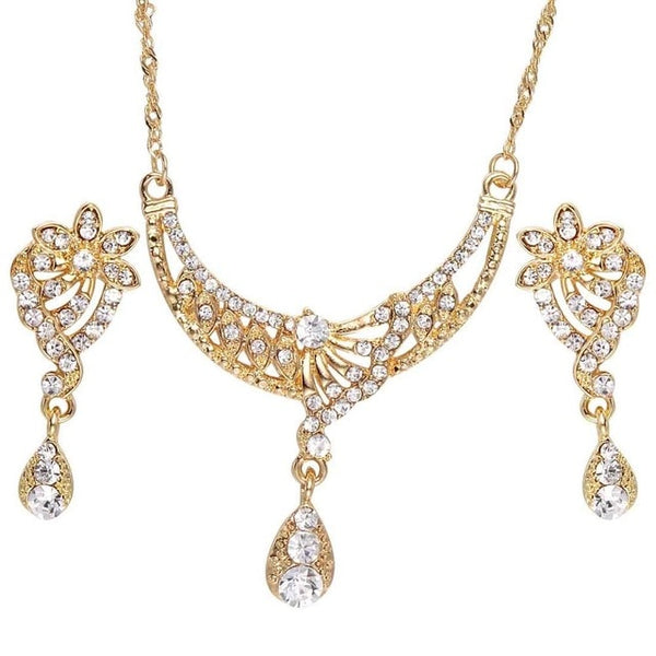 2019 African Jewelry Set Dubai Gold Silver Jewelry Sets For Women Crystal Beads Wedding Jewellery Set Bridal Costume Jewelery