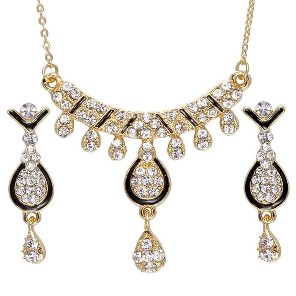 2019 African Jewelry Set Dubai Gold Silver Jewelry Sets For Women Crystal Beads Wedding Jewellery Set Bridal Costume Jewelery